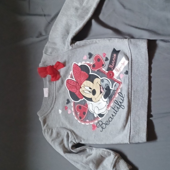 Disney Other - Disney Minnie Gray and Red Crew sweater